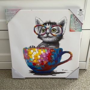 Cat Painted Canvas - Wall Decor